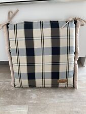 Stuhlkissen für Gartenstuhl beige/ blau kariert