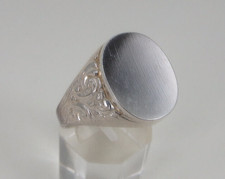 Alter Herren Siegelring ungraviert Silber - NEUWERTIG (92302)