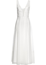 Neu Brautkleid mit Spitze Gr. 36 Weiß Damen Abendkleid Maxi-Dress