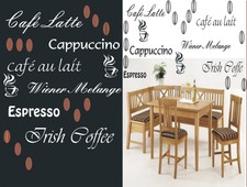 Wandaufkleber Wandtattoo Küche Wohnzimmer 20 Stück Kaffee Espresso Cafe Latte