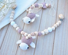 Kinderwagenkette Baby Schildkröte Amigurumi Maxi cosi Anhänger Geburt Geschenk