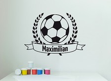 Wandaufkleber: Fußball + Wunschtext Junge Name Aufklebe Kinderzimmer WandTattoo
