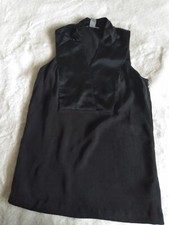 Bluse 100% Seide 36 schwarz Smoking Optik elastisch top H&M