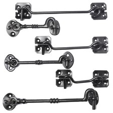 Schwerlast Schwarz Kabinen Haken Tor Schuppen Tür Auge Latch Catch Halter Small/Long