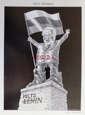 'Jelzin steht in Lenins Schuhen' 1991 Paul Thomas Stanz Cartoon Druck 679/99