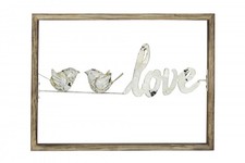 Wanddeko Wandbild Wandschmuck Vögel Liebe Metall Love Dekoration