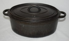 schwerer GUSSBRÄTER rohes Gusseisen 28x22cm Gusstopf Schmortopf oval