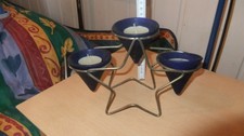Kerzenleuchter Kerzenständer blau schwarz mit Stern dekorativ, sehr schön