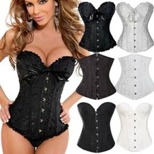Damen Taillen Korsett Dessous Burlesque Corsage Gothic Corset Tops Kostüm