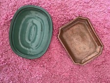 Bonsai Untersetzer für Schalen 2er-Set (gross),(kupfer/ türkis) 