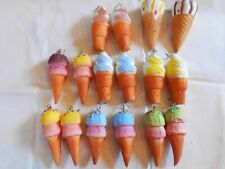 Ohrring Eiswaffel mit verschiedene Eiskugeln aus Gummi sowie bunte Streusel 4397