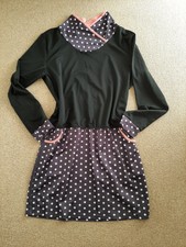 Kleid Sweatkleid mit Kragen  Gr. 46-48 rosa blau schwarz Sterne