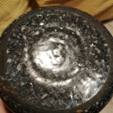 Alter kleiner schwerer Emaille Topf Nachkriegsproduktion Email Topf 