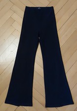 BERSHKA, Schlaghose, schwarz, Xs, 2022, mit Schlitz am Fußende mittig