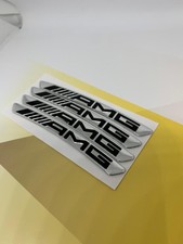 4x AMG Aufkleber Felgen silber schwarz 3D Effekt Aluminium Schriftzug