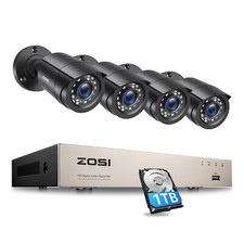 ZOSI 8CH 1080P H.265+ Überwachungskamera Set 1TB CCTV DVR 4x Außen Video Kamera