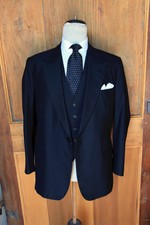 Bespoke made peaked lapels single breasted 3 pieces suit 42UK​/​52EU