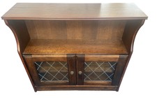 Jacobean Furnier Eiche Schrank Bleiglas Display mit offenem Regal