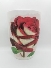 Blumenvase Keramik mit Rosenmuster in rot