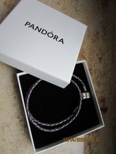  Pandora Lederarmband mit 925 Silber Clipverschluss doppelt - 590705-37,5 cm 