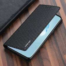 Hülle Samsung S22 S10 S20 FE S21 Plus Carbon Leder Handy Tasche Schutz Flip Etui