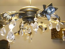 edle Lampe im Florentiner Stil mit Glasbehang wie neu