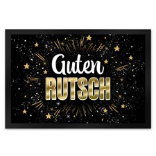 Guten Rutsch - Fußmatte Sterne Silvester Rakete Schmutzfänger Böller Raketen