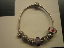 original pandora armband 19 cm charms und murano ale 925 mit schachtel