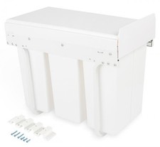 Homewit 30L Mülleimer 3x10L Einbaumülleimer Weiß HY1057