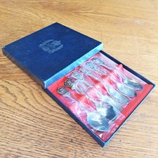 Vintage Queen Elizabeth II Silber Jubiläum 1977 6 versilberte Löffel Set V gut