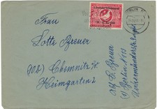 SBZ/DDR Brief 233 Volkskongress EF Berlin 14.11.49 nach Chemnitz Nationale Front
