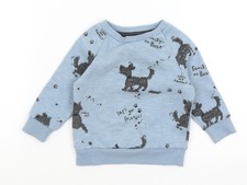 Primark Baby blau Baumwolle Pulli Pullover Größe 6-9 Monate-Hund