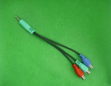 Adapterkabel Klinke 3,5 mm auf 3x RGB YUV Composite Buchse grün,rot,blau  10 cm