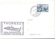 Schiff 6 Schweiz Fahrgastschiff THURGAU (II) Bodensee aus Schaffhausen 1965
