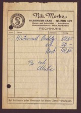 BT33 Dokument SAARLAND 1960 Merzig - Hilbringen - Firmenrechnung Nik. Morbe