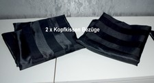 Satinbettwäsche 6 teilig schwarz gestreift gebraucht