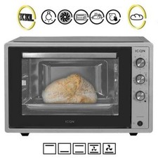 Minibackofen mit Umluft B-Ware 60L Backblech Drehspieß Mini Backofen Pizzaofen