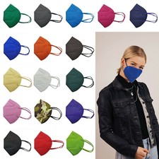 5 Stück FFP2-Maske bunt farbig blau rot pink gelb grün orange camouflage CE 0598