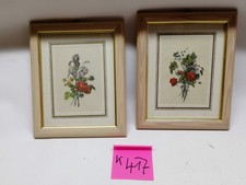 Set: 2 x Bild identisch im Holzrahmen 28,5 x 19,5 cm mit Glas Stillleben Blumen