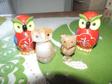 4 Eulen Stein + Porzellan  -11-