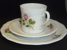 Marie Louise Seltmann Weiden Kuchenteller Tasse Untertasse  Rosen Rosa