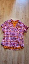 Pink-rosa Damenbluse mit orangefarbenem Unterhemd in Größe M (40/42)