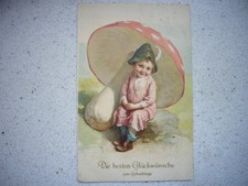 96) Antike Postkarte HAMBURG 1920 - Geburtstag - Kind, Wichtel unter Fliegenpilz