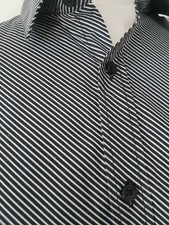 Herren Hemd Gestreift Slim Fit  Business Freizeit Hemd L 41- 42 schwarz weiß NEU