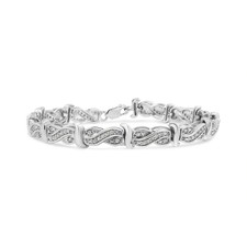 1.0 Karat Diamant Infinity & S Link Tennis Armband in Sterling Silber