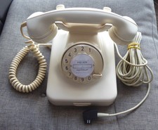 altes telefon W48-beige-FUNKTION-TAE-STECKER-VORNE RECHTS-KLEINE-BESCHÄDIGUNG-
