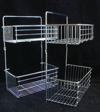  2x Chrom Wandregal für z.B. Küche Bad Dusche Chromregal Ablage Hängekorb Regal