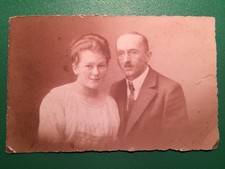 Alt Foto Vintage antik AK Photo Portrait Mann Man Bart Frau Woman Brille Alt Old