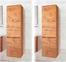 2x Seitenschrank Hochschrank Badmöbel Badschrank Eiche dunkel Badezimmer 110 cm
