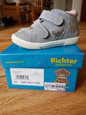 Kinderschuhe Mädchen Gr. 22 Leder Silber, Richter